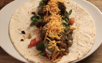Tortilla wraps med skært oksekød