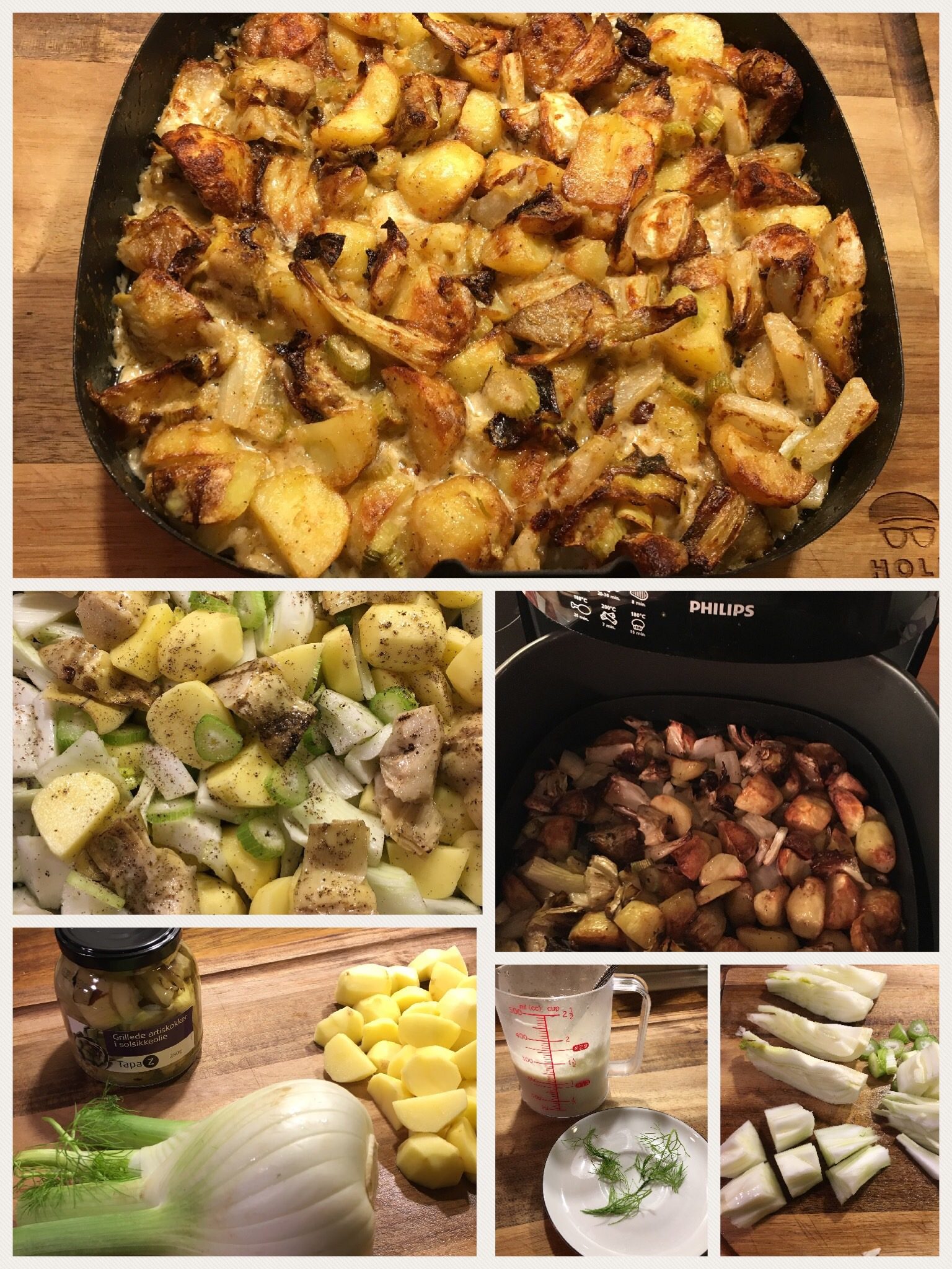 Kartofler med artiskokker og fennikle