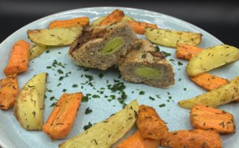 farserede porrer med timian kartofler og gulerødder