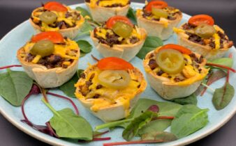 Mini taco cups med chili con carne (eller anden rest kødsauce)