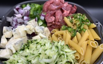 One pot pasta med oksefilet og gorgonzola